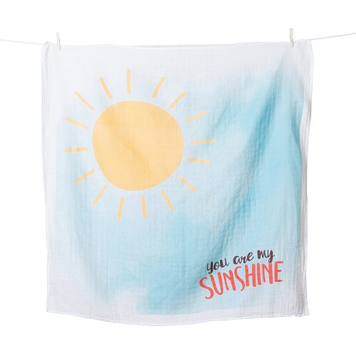 Lange en coton & cartes naissance "You are my sunshine" idée cadeau naissance