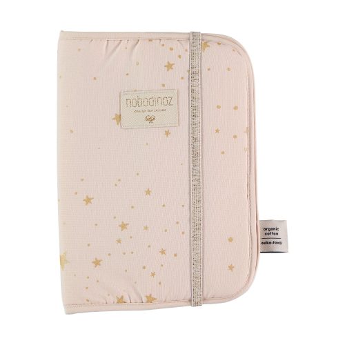 Protège carnet de santé en coton bio GOLD STELLA DREAM PINK