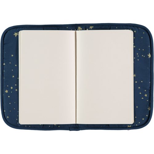 Protège carnet de santé en coton bio GOLD STELLA NIGHT BLUE