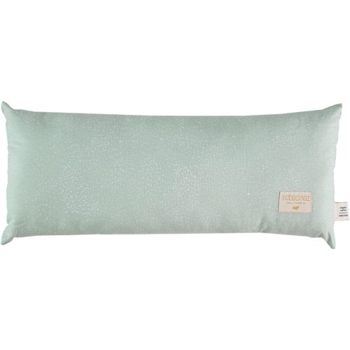 Coussin rectangle coton Bio HARDY WHITE BUBBLE AQUA NOBODINOZ