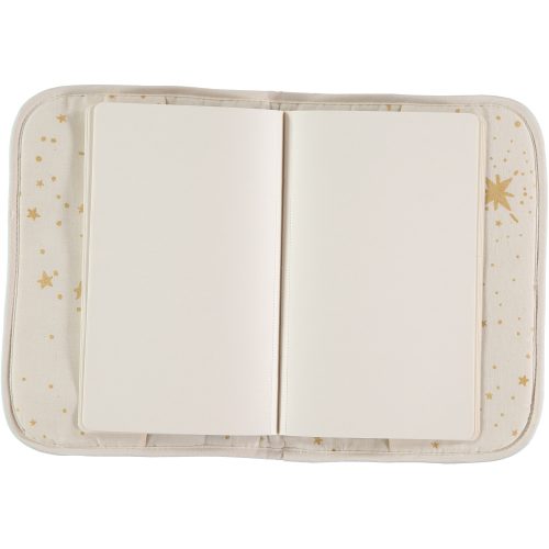 Protège carnet de santé en coton bio GOLD STELLA NATURAL