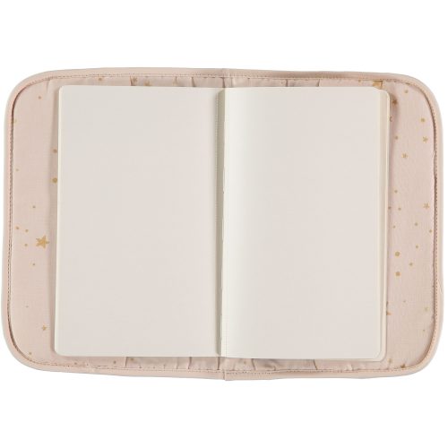 Protège carnet de santé en coton bio GOLD STELLA DREAM PINK