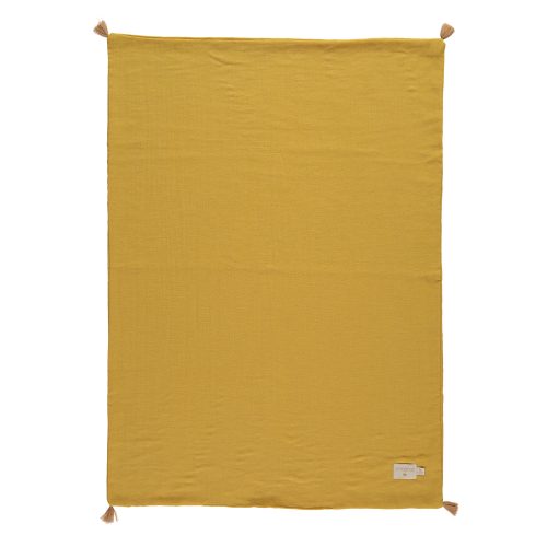 Couverture en coton bio TREASURE FARNIENTE YELLOW