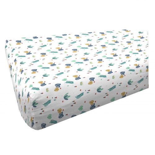 Drap housse enfant en coton BIO saint pierre livraison ile de la réunion DINO JUNGLE