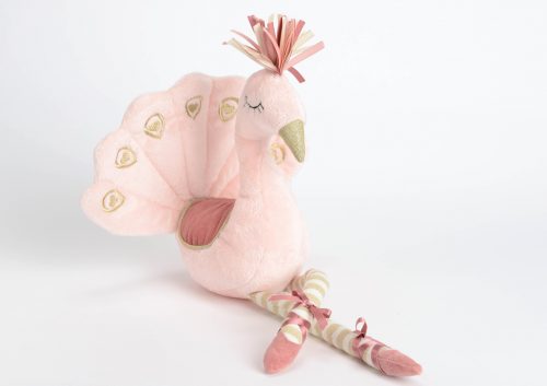 Jouet en peluche paon rose livraison ile de la réunion