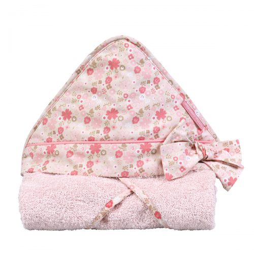 Cape de bain en coton bio MADEMOISELLE LITTLE CREVETTE