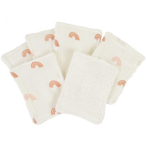 Lot de 6 lingettes lavables ARC EN CIEL en coton BIO produit écologique pour bébé et enfant ile de la réunion