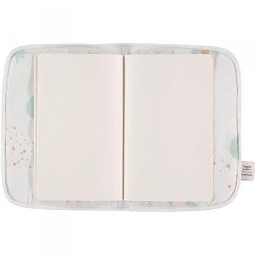 Protège carnet de santé en coton bio AQUA ECLIPSE WHITE