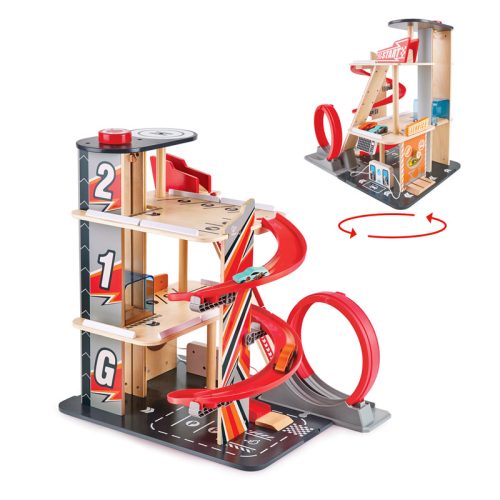 Garage looping en bois marque HAPE magasin de jouets en bois à st pierre 97410 livraison la réunion 974