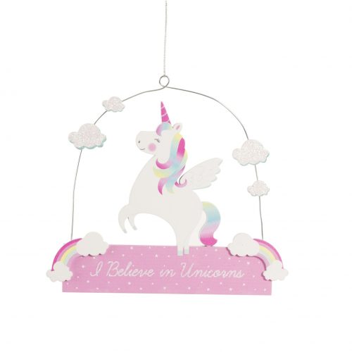 Plaque à suspendre I BELIEVE IN UNICORN