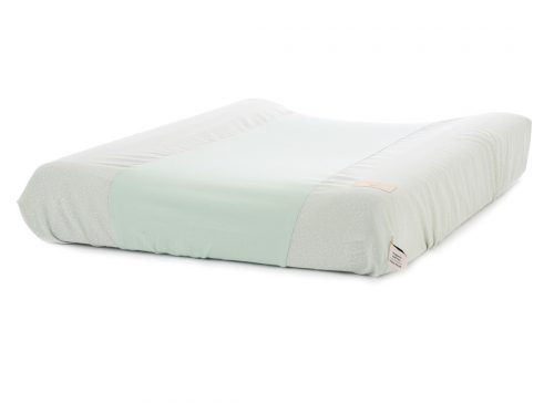 Housse de matelas à langer WHITE BUBBLE AQUA