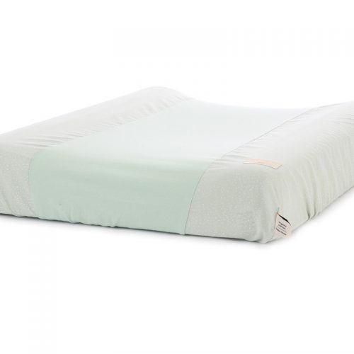 Housse de matelas à langer WHITE BUBBLE AQUA