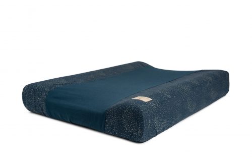 Matelas à langer en coton bio GOLD BUBBLE NIGHT BLUE