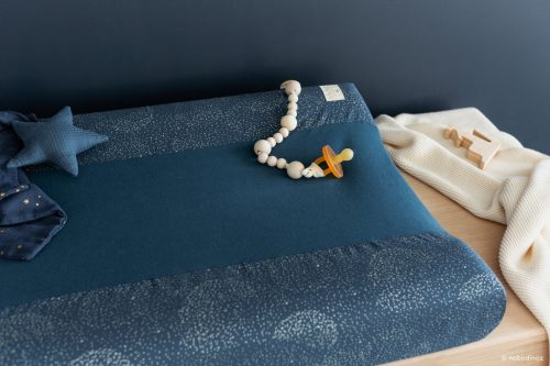 Matelas à langer en coton bio GOLD BUBBLE NIGHT BLUE