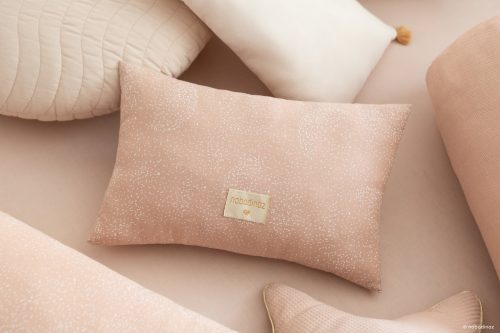 Coussin coton Bio LAUREL WHITE BUBBLE MISTY PINK