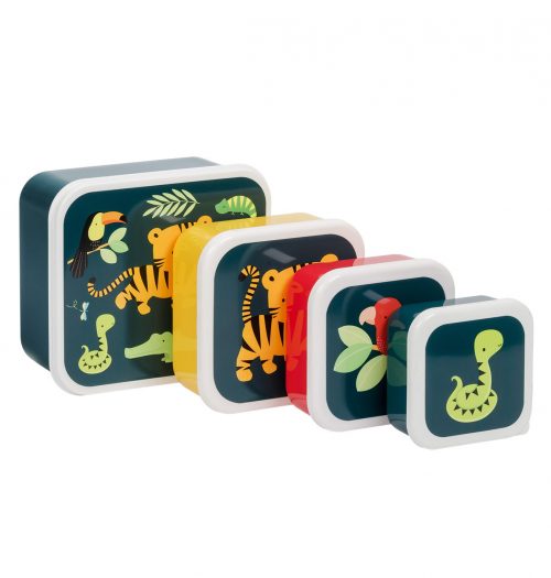 Lot de 4 boîtes à goûter JUNGLE