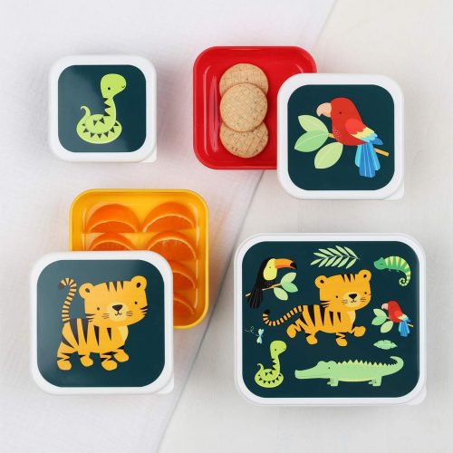 Lot de 4 boîtes à goûter JUNGLE