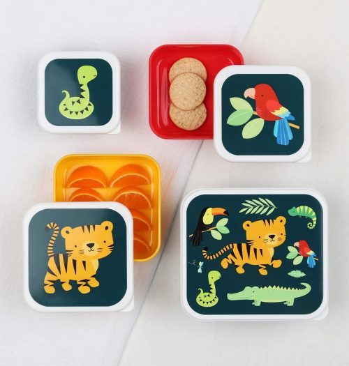 Lot de 4 boîtes à goûter JUNGLE