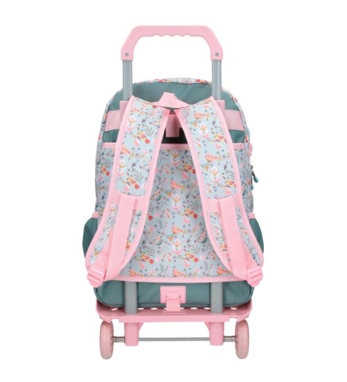 Sac à dos à roulettes pour école primaire cartable de qualité boutique pour enfant saint pierre ILE DE LA REUNION rentrée des classes écoles livraison 974 fille rose fleur tropical