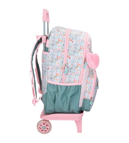 Sac à dos à roulettes pour école primaire cartable de qualité boutique pour enfant saint pierre ILE DE LA REUNION rentrée des classes écoles livraison 974 fille rose fleur tropical