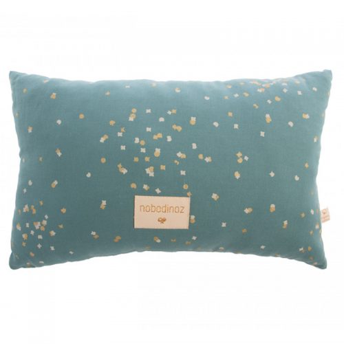 Coussin coton Bio LAUREL GOLD CONFETTI MAGIC GREEN