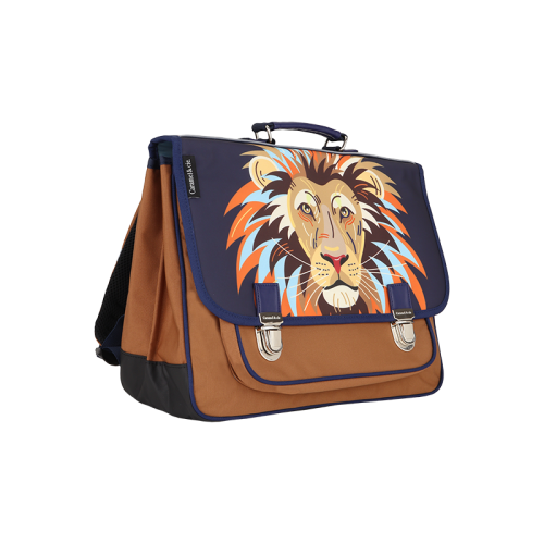 Cartable Caramel & Cie grand modèle pour école primaire magasin pour enfant rentrée des classes ILE DE LA REUNION 974 pour garçon 41 cm lion