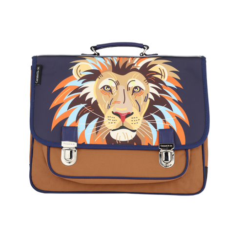 Cartable Caramel & Cie grand modèle pour école primaire magasin pour enfant rentrée des classes ILE DE LA REUNION 974 pour garçon 41 cm lion