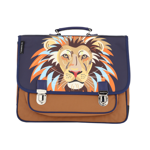 Cartable Caramel & Cie grand modèle pour école primaire magasin pour enfant rentrée des classes ILE DE LA REUNION 974 pour garçon 41 cm lion