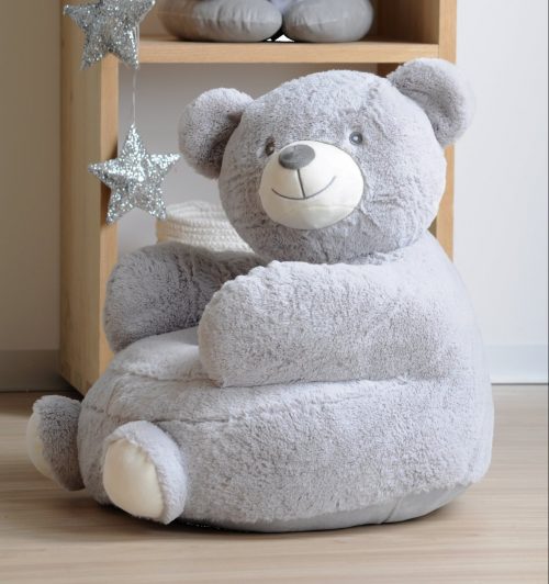 fauteuil pouf OURSON GRIS en forme d'animaux magasin de décoration pour chambre d'enfant saint pierre ile de la réunion