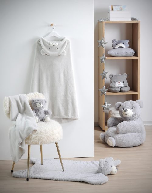 fauteuil pouf OURSON GRIS en forme d'animaux magasin de décoration pour chambre d'enfant saint pierre ile de la réunion