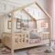 Lit 90x190 cabane avec barrières de sécurité tendance scandinave boutique de meuble pour enfant lit sécurisé en bois massif saint pierre ile de la reunion 974 lit avec ouverture au milieu