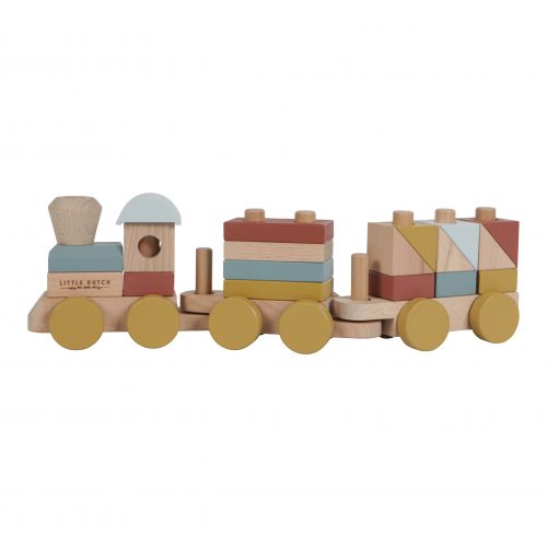 Train à blocs en bois PURE & NATURE revendeur little dutch officiel magasin jouet enfant saint pierre ile de la réunion