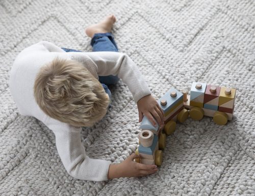 Train à blocs en bois PURE & NATURE revendeur little dutch officiel magasin jouet enfant saint pierre ile de la réunion