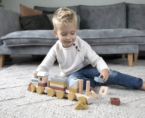 Train à blocs en bois PURE & NATURE revendeur little dutch officiel magasin jouet enfant saint pierre ile de la réunion