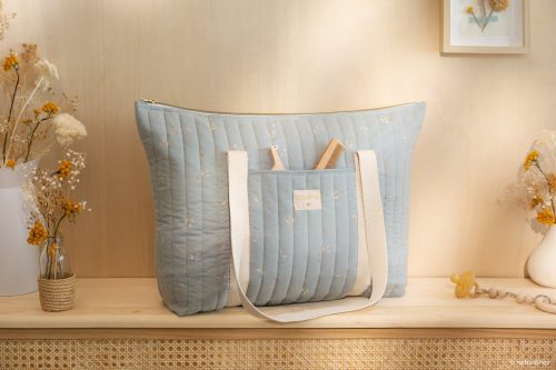 Sac à langer Paris WILLOW SOFT BLUE revendeur officiel nobodinoz saint pierre ile de la reunion livraison garantie sur toute l'île