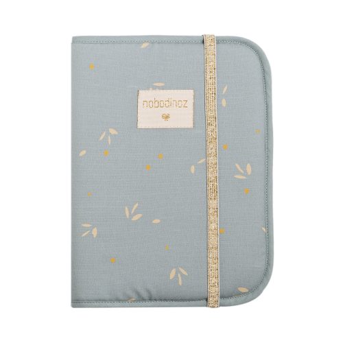 revendeur nobodinoz ile de la reunion Protège carnet de santé en coton bio WILLOW SOFT BLUE