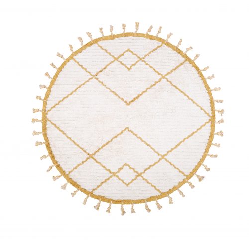 Tapis rond en coton MANGUE NATUREL décoration tendance pour enfant saint pierre ile de la réunion