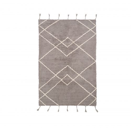 Tapis rectangle en coton GRIS STONE