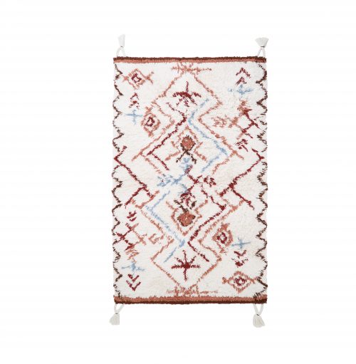 Grand tapis rectangle en coton BERBÈRE HENNÉ