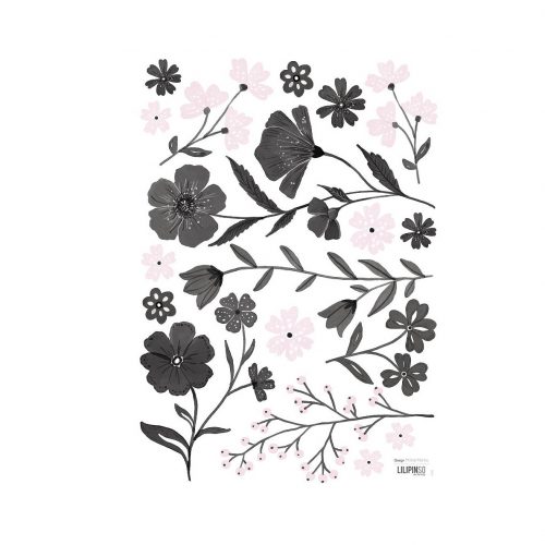 Stickers muraux NOIR DÉLICAT FLEURS