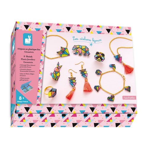 kit créatif BIJOUX PLASTIQUE FOU GEOMETRIX revendeur officiel janod st pierre ile de la reunion magasin de jouets