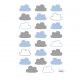 Stickers muraux NUAGE BLEU GRIS