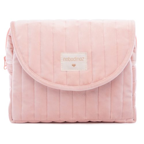 Grande Trousse de toilette velours SAVANNA BLOOM PINK