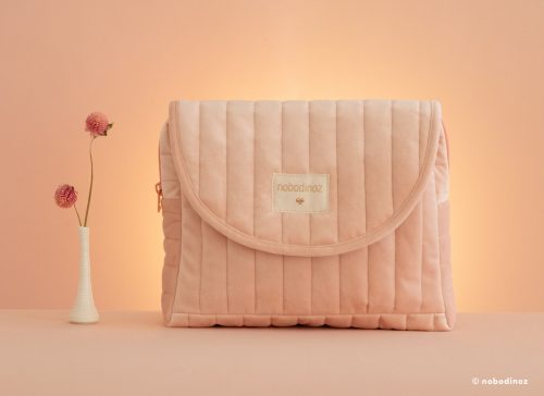 Grande Trousse de toilette velours SAVANNA BLOOM PINK