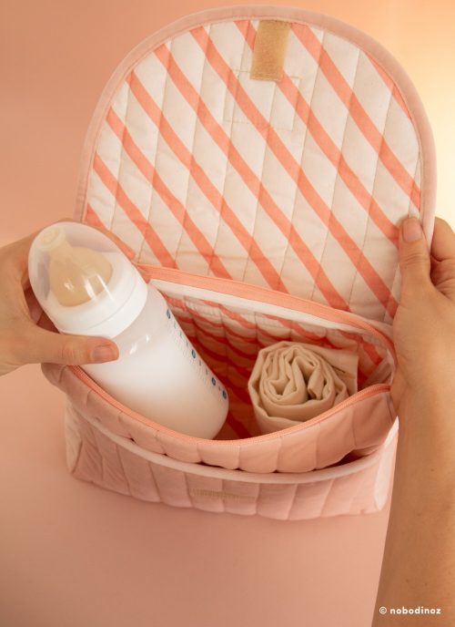 Grande Trousse de toilette velours SAVANNA BLOOM PINK