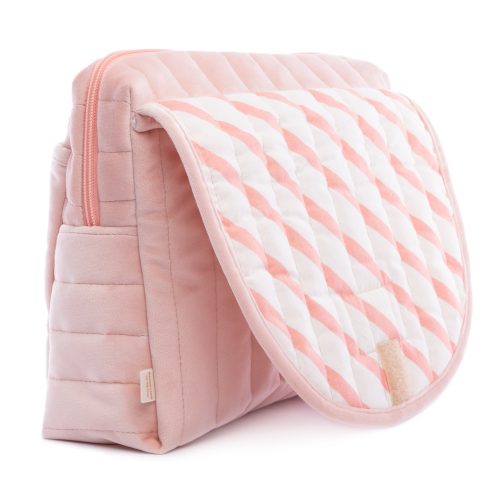 Grande Trousse de toilette velours SAVANNA BLOOM PINK