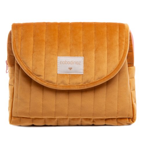 Grande Trousse de toilette velours SAVANNA FARNIENTE YELLOW