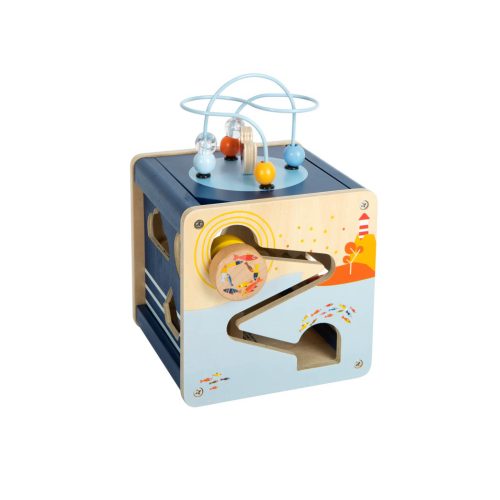 Cube d’activité et de motricité en bois OCEAN jeu éveil bébé boutique de jouets pour enfants saint pierre 97410 reunion livraison 974