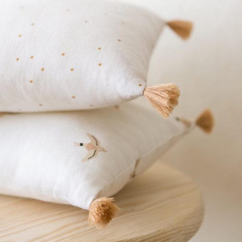 Coussin SUBLIM HONEY SWEET DOTS NATURAL décoration chambre bébé et enfant nobodinoz reunion