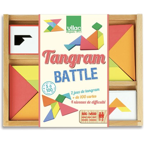 TANGRAM BATTLE en bois JEU DE RAPIDITÉ revendeur VILAC magasin jouet saint pierre reunion 974